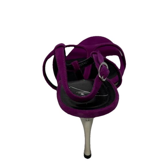 Giuseppe Zanotti fuchsia suede ankle strap heels with a metallic heel shoes 36 6 - Picture 7 of 7